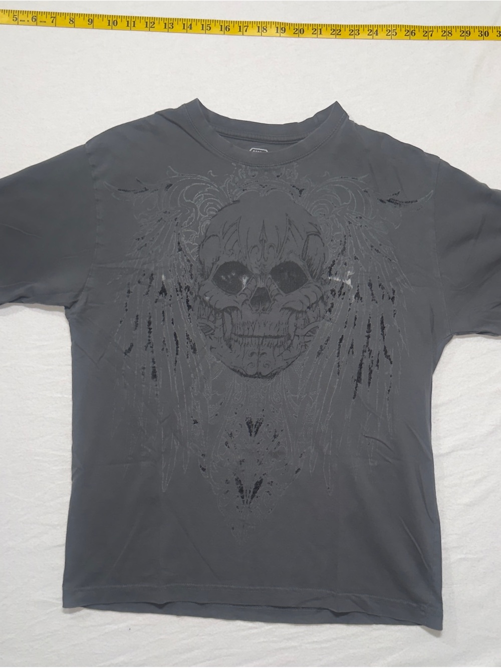 MMA ELITE y2k ufc style affliction style Men's Graphic Skull T-Shirt - Gray